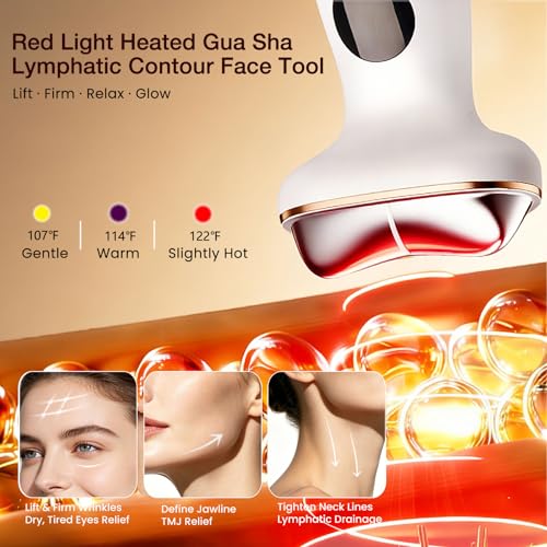 Hot Cold Gua Sha Facial Massager with 7 LED Red Light