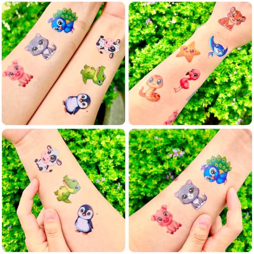 96 Cute Animal Temporary Tattoos - Kawaii Kids Party Favors