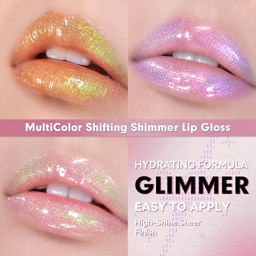 Charmacy Aurora Glitter Lip Gloss - Multicolor Shimmer, Waterproof