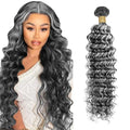 P1B Gray Deep Wave Human Hair Bundle 34 Inch 100G