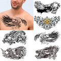 Dragon Temporary Tattoo 6-Pack - Realistic Large Stickers