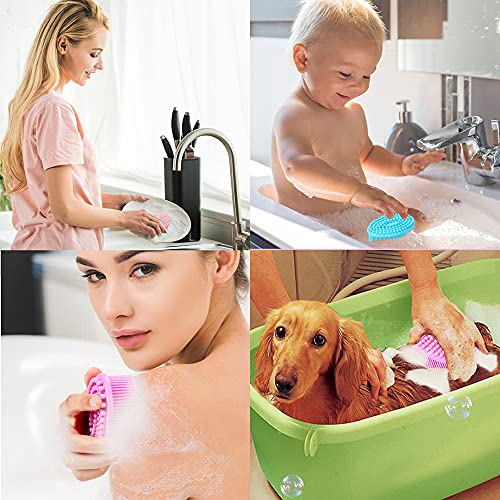 Silicone Body Scrubber Set of 3 - Soft Exfoliating Loofah for Sensitive Skin