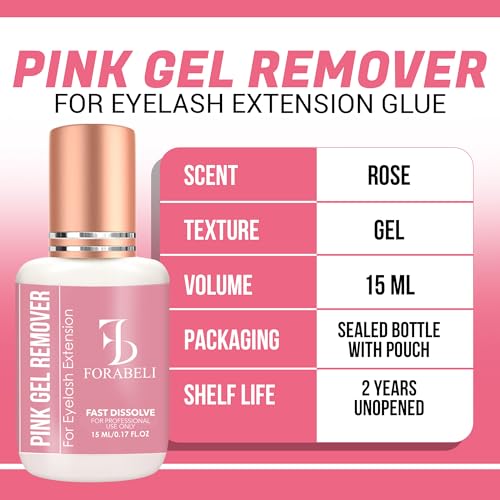 Forabeli Pink Gel Lash Remover | 60s Fast Acting | 15ml
