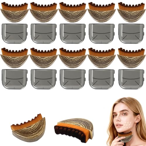 Lymphatic Contour Face Brush - Facial Sculpting & Anti-Puffiness Tool | Ultra Soft Dry Brush for Jawline Massage & Lymphatic Drainage | Ergonomic Design (10pc)