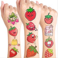 96-Piece Strawberry Temporary Tattoos for Kids Birthday Party