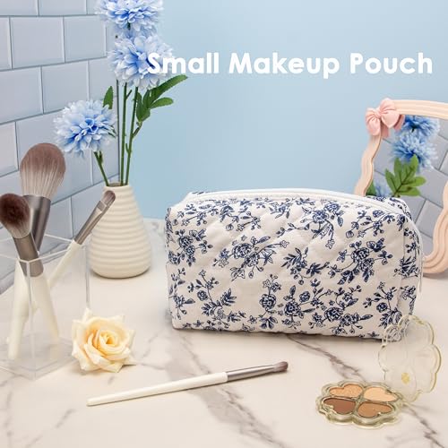 Quilted Makeup Bag Small Cosmetic Pouch Organizer