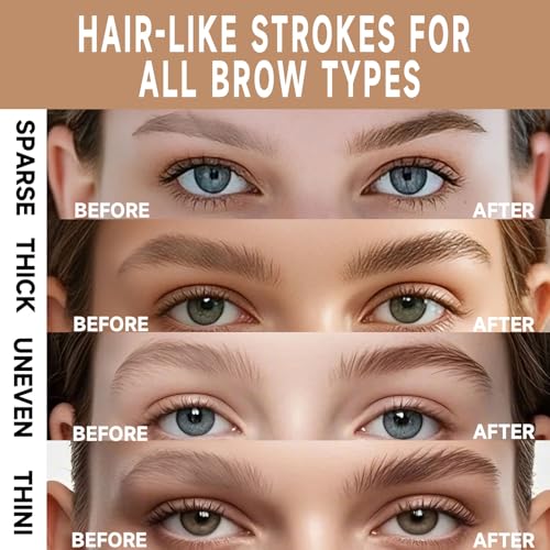 DUDUDU 4-Tip Microblading Eyebrow Pen - Waterproof Brown