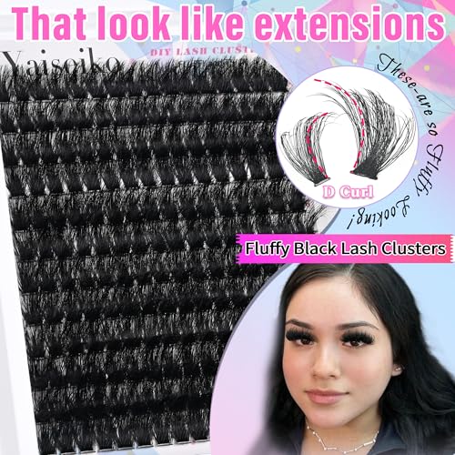 Yaiseiko 192pcs Eyelash Clusters 14-22mm Volume D Curl Lashes