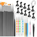 YOOVR Nail Art Tools Set - 15 Brushes, Dotting Tools, Magnetic Stands