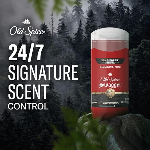 Old Spice Aluminum Free Deodorant, 24/7 Odor Protection, Swagger Scent, 3.8 oz (Pack of 3)