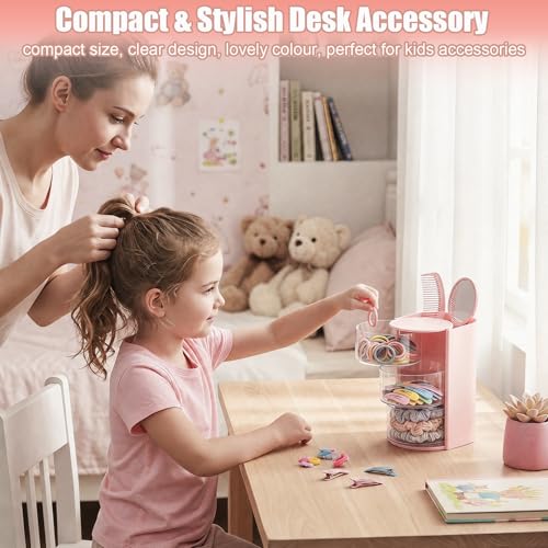 Marte Vanci 3-Tier Rotating Hair Accessory Organizer - Pink