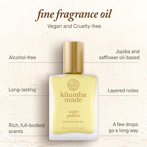 Kuumba Made Water Goddess Fragrance Oil, Long-Lasting Small-Batch Perfume Roller, Vegan, Alcohol-Free, 0.5 oz