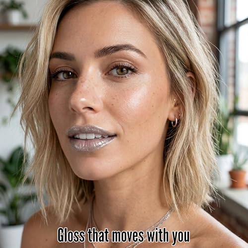 Mynena Silver Metallic Lip Gloss - High-Shine Hydrating Topper