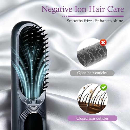 Vitarielle Cordless Hair Straightener Brush 4-in-1 Wet Dry Ionic Styling