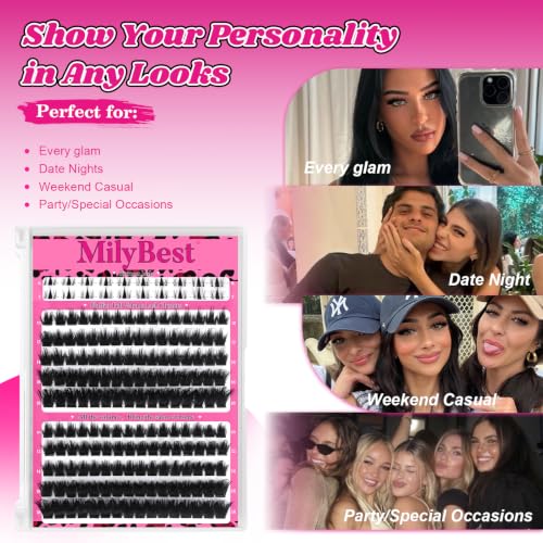 MilyBest Manga Lash Clusters with Spikes - 10-18mm D-Curl