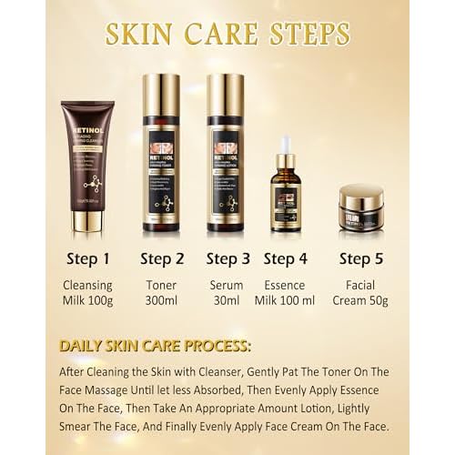 Skin Care Set,5 in 1 Moisturizing Anti Aging Firming Skincare Kit for Wrinkles Fine Lines,Facial Skincare Toiletries Product Set, Women¡¯s Mother's Day Beauty Gift Kit for Mature Women Mom Mother Wife