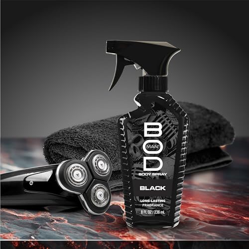 BOD Man Black Fragrance Body Spray, 8 fl oz (Pack of 2)