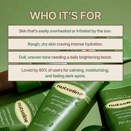 Cica Nut Calming Cream -Korean Skin Care 60ml ? Moisturizing & Soothing Cooling Cream, Niacinamide 3%, Centella for Redness Relief, instant hydration with 10,000 ppm for Sensitive Skin