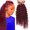 #99J Burgundy Water Wave Human Hair Bundles - 28 Inch
