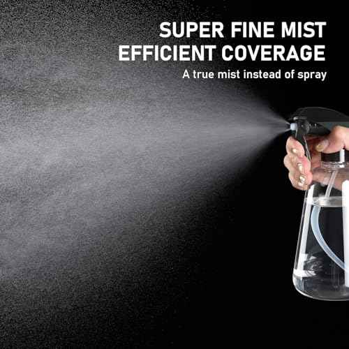 Spray Bottle 2 Pack, 16oz - Ultra Fine Mist, Plant Mister Hair Misting Empty Spray Bottles Indoor, Leak Proof Water Sprayer for Planting, Hair Care, Essential Oils, Cleaning Solutions (Clear)
