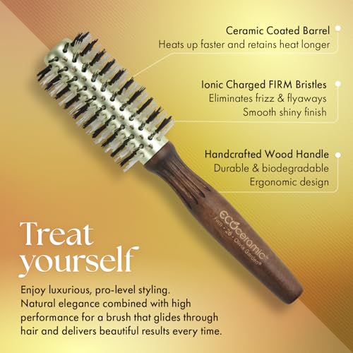 Olivia Garden Ecoceramic Firm Bristles Round Thermal Hair Brush (not electrical)