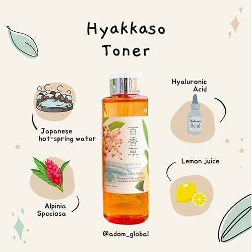 Acne Care Gentle Toner for Sensitive Skin, Dry Skin, Alcohol Free, Hyaluronic Acid Moisturizer, Japanese Skincare, Spring Water Facial for Men, Women, Teens, Hyakkaso | 6.76 fl.oz 200ml