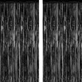 Black Foil Curtain Backdrop 2 Pack - 3.28 x 7.05 FT Party Decorations