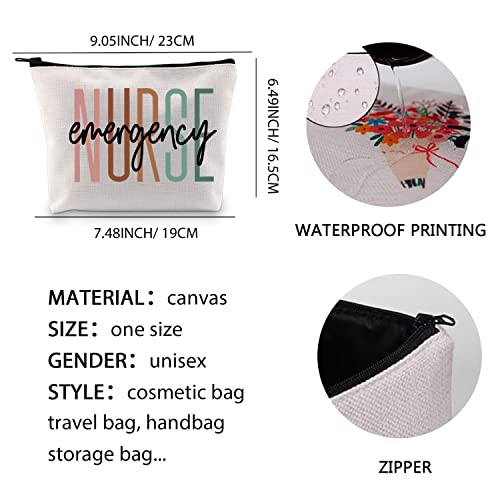 XYANFA Emergency Nurse Makeup Bag ER Nurse Gift NICU Nurse ICU Nurse Appreciation Gift Nursing School Student Graduation Cosmetic Bag (emergency NURSE)