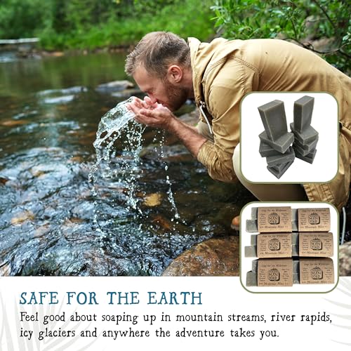 Bee The Light SimpleMan Soap Bar (Mountain Mint) - Men’s soap with Organic & Fair Trade Essential Oils - All Natural, Handmade Man Bath Soap Bars-Pack of 12-2.5 Ounce bars(30 Ounces Total)