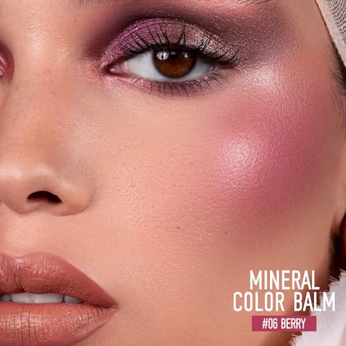 KYDA Mineral Color Balm BERRY SPF 35 Multiuse Lip & Cheek Stick, Shimmer Finish