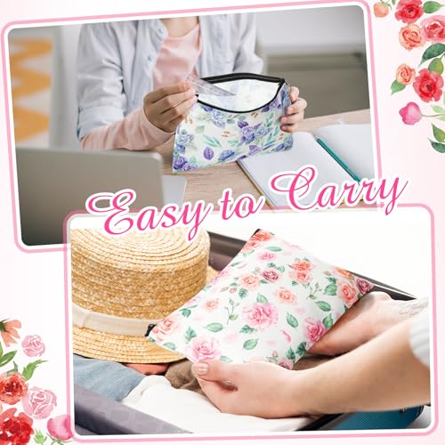 Hillban Vintage Floral Makeup Bags - 36 Pcs Inspirational Canvas Pouches