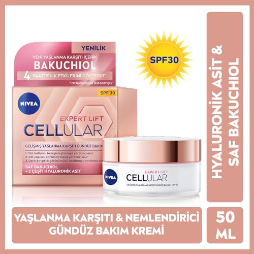 Nivea Hyaluron Cellular + Day Cream, SPF 30, Anti-Wrinkle, Firming Face Moisturizer for Elastic Skin