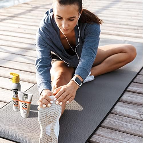 SolRX SPORT SPF 35 Sunscreen, Reef Friendly, Oxybenzone Free, Fragrance Free (Pack of 2)