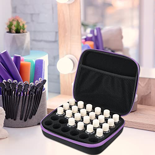 Cunno 4 Pcs Essential Oils Storage Bag, 30 Bottles EVA Essential Oils Carrying Case Liquid Organizer Boxes Carrying Travel Case with Foam Insert and Handle Holds 5-15 ml