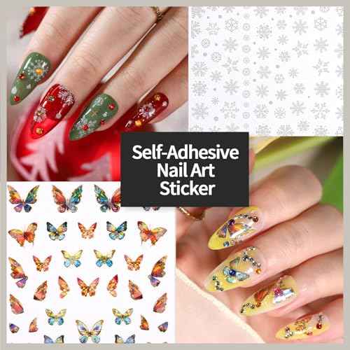 FANDAMEI Nail Design Kit, Nail Art Kit, 15 PCS Nail Brushes For Nail Art, Nail Art Tools, Rhinestones For Nails, Nail Stickers, Pearl Chrome Nail Powder, Chrome Powder For Nails, Nail Design Tools