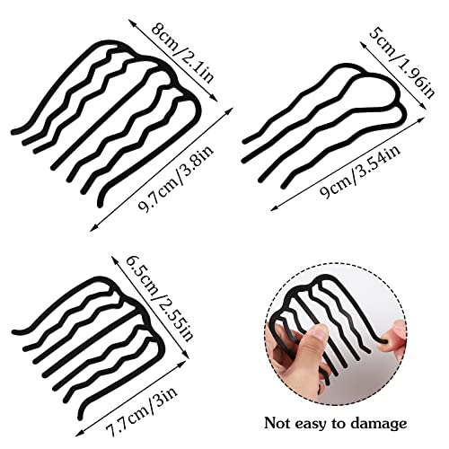 8 Piece U-Shape Hair Combs Set - Metal French Twist Bun Clips