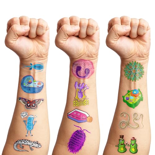 96 PCS Biology Temporary Tattoos - Science Cell Lab Party Favors