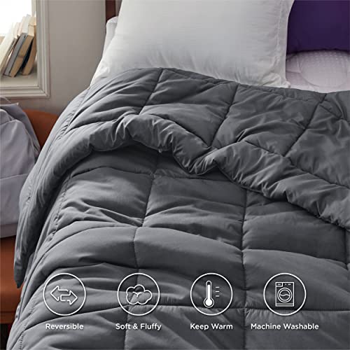 Bedsure Comforter Duvet Insert - Quilted Comforters Twin XL Size, All Season Duvet, Down Alternative Bedding Comforter with Corner Tabs(Grey,Twin XL 92"x68")