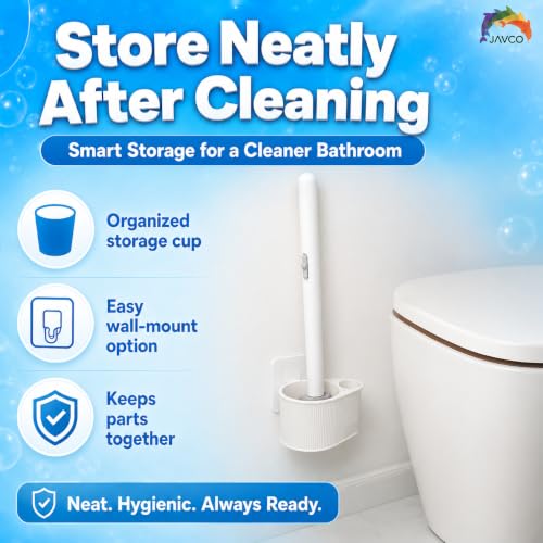 JAVCO Pumice Brush Kit / 8-in-1 Toilet Cleaning Set with Extra Long Handle