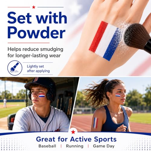 Patriotic Red White and Blue Eye Black Stick for Game Day