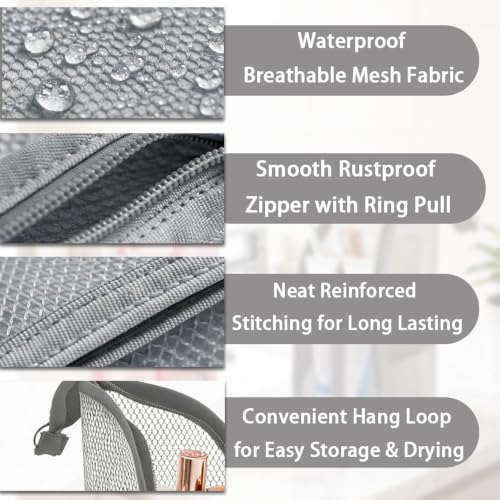 Standing Toiletry Bag Set - 4 Pack Waterproof Travel Pouches