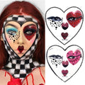 2 Pcs Halloween Face Gems Jewels Tattoos Day of The Dead Queen of Heart Makeup Peach A Women Face Rhinestone Crystal Stickers Face Eye Tattoos for Halloween Cosplay Festival Rave Party Outfit