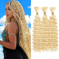 Honey Blonde Deep Wave Human Hair Braiding Bulk 30"