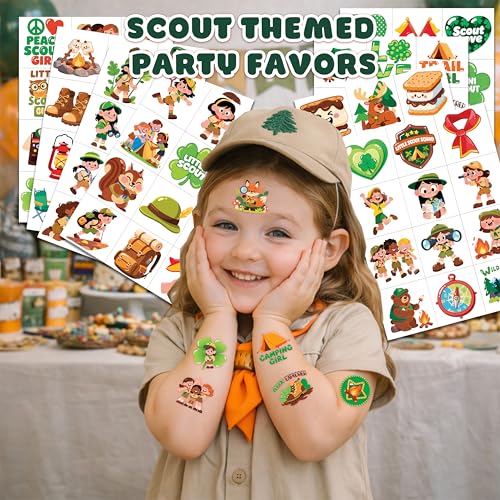 96 Pcs Scout Camping Temporary Tattoos for Kids