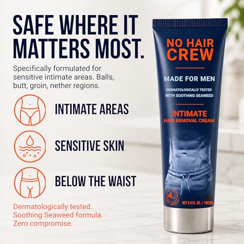 No Hair Crew Men's Intimate Hair Removal Cream 100ml