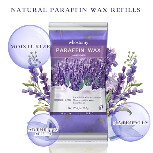 Lavender Paraffin Wax Refills for Hands & Feet with Dried Flowers - 6 Pack