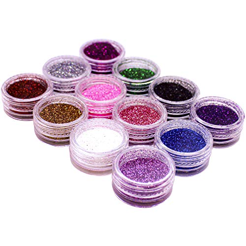 NYK1 Ultra Fine Glitter Set - 12 Colors Nail Art & Face