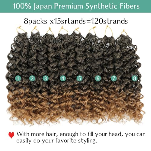 Gogo Curl Crochet Hair Extensions - Pre-Looped 8 Inch - 8 Packs for Black Women