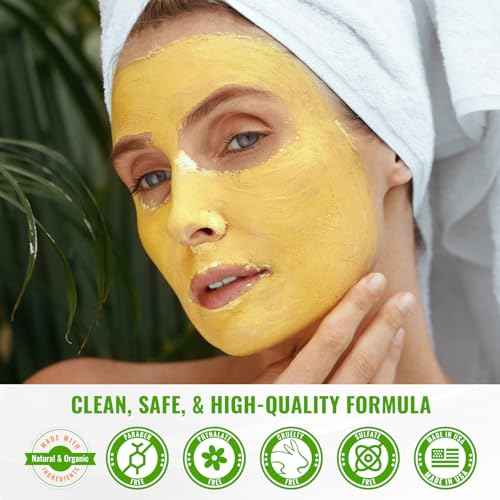 Wild Naturals Turmeric Clay Face Mask for Acne & Dark Spots ? Gentle, Soothing Mask with Vitamin E for Men & Women ? Natural Clay Mask for Clear Skin