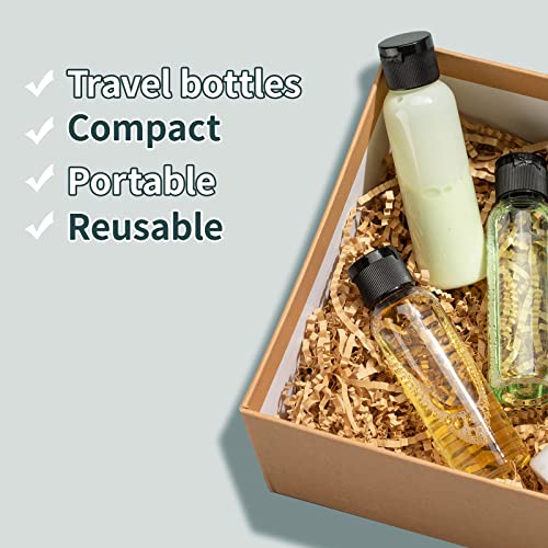 2oz Travel Bottles, Clear Flip Cap, 10-Pack Leakproof